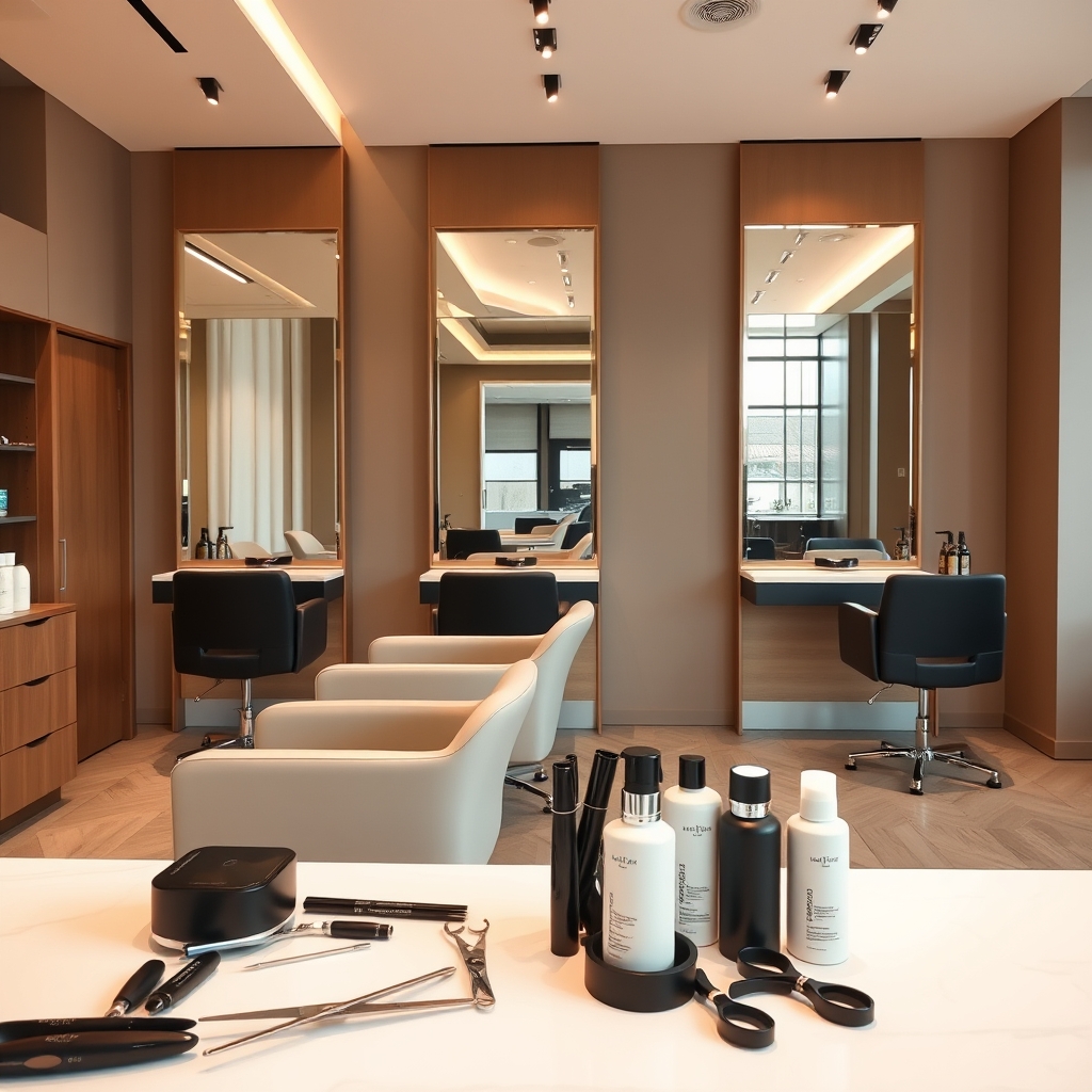 Luxury salon chair arrangement